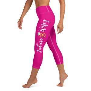 Future Wifey Yoga Capri Leggings: Pink Bachelorette Party Outfit