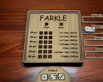 Farkle Dice Board Game Tray, Family Game Night, Board Games, Dice Games, Party Games, Dice Box - Laser CUT - SVG - Digital File