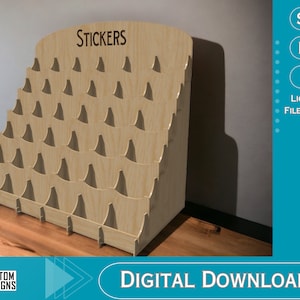 Stickerstandaard, 36 vakken, stickers, auto-onderzetters of iets anders van 3 inch breed - lasergesneden, digitaal bestand, inclusief LightBurn-bestand