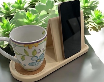 Triangle Book Holder: Multi-Functional Tablet & Drink Stand with Coaster