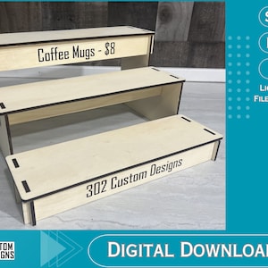 Retail Counter Display Stand - Laser CUT - SVG - Digitaal bestand