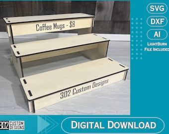 Retail Counter Display Stand - Laser CUT - SVG - Digital File