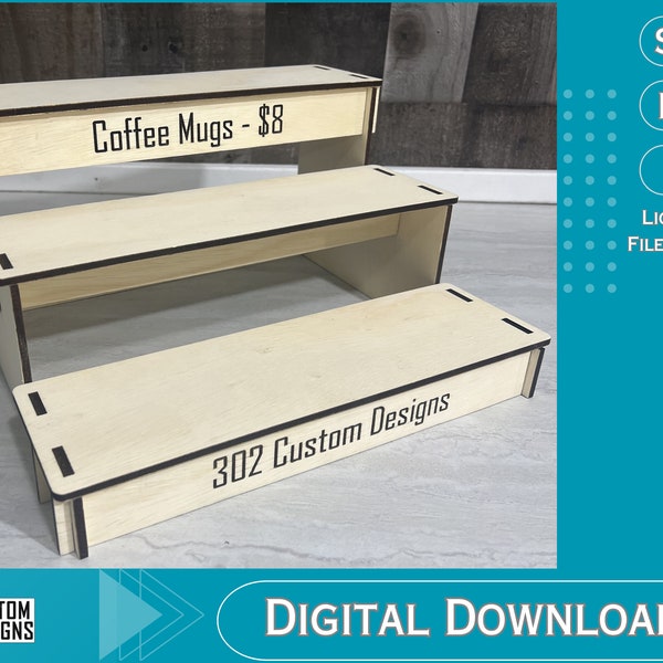 Retail Counter Display Stand - Laser CUT - SVG - Digital File