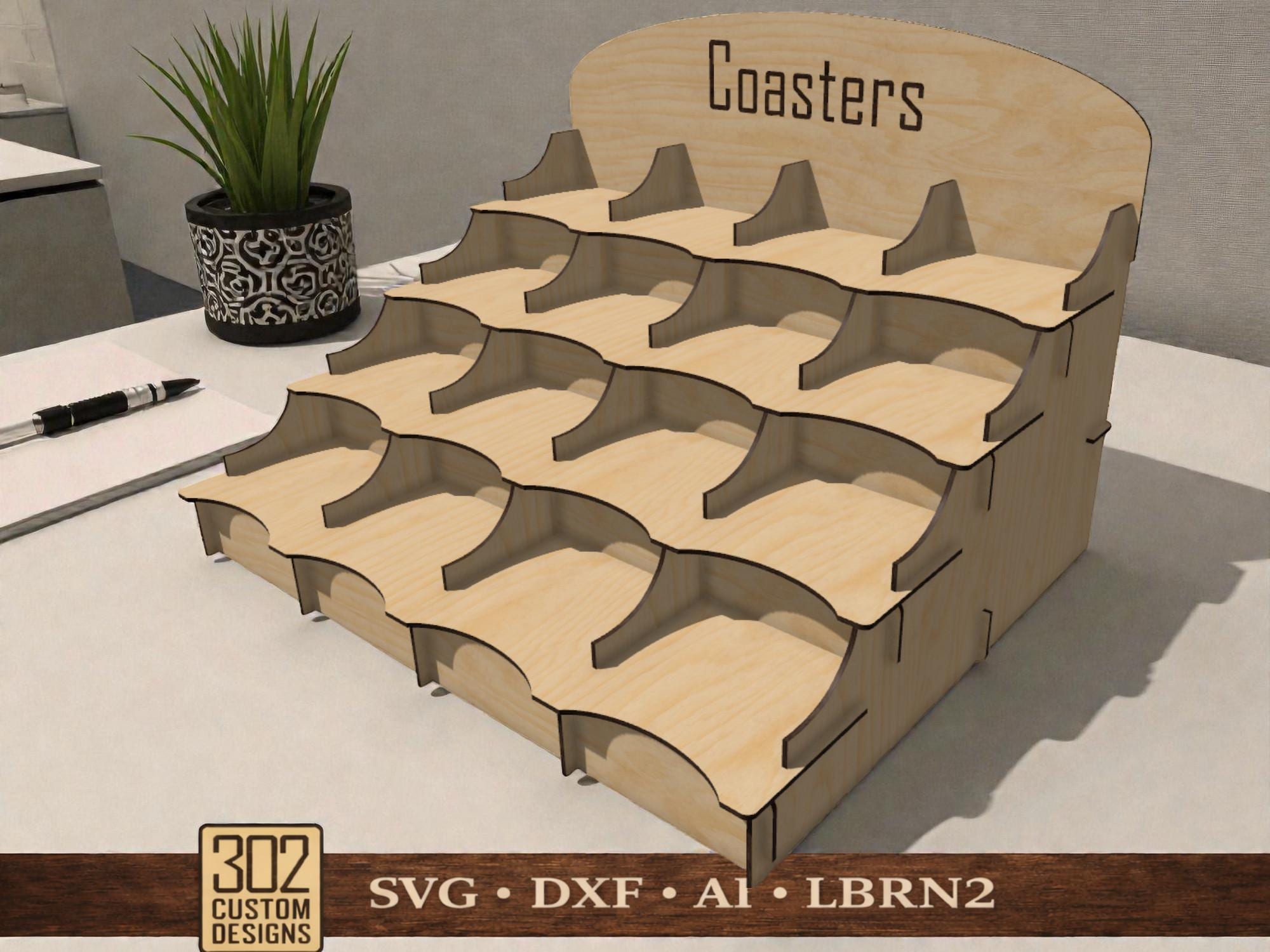 Coaster Display Set Retail Coaster Display Stand: 16 Pocket, 4x4 Inch (digital File ...