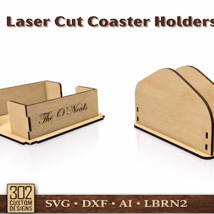 Laser Cut Coaster Holder, Round Square Designs, DIY Decor,Coaster Holder Set for Laser Cutting Unique Design Pack