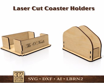 Laserskuren underläggshållare, runda fyrkantiga mönster, gör-det-själv-dekor, underläggshållarset för laserskärning unikt designpaket