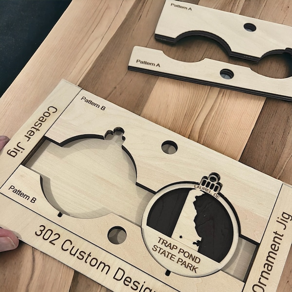 Ornament - Coaster Jig - Align your product with ease - SVG - Digital Download - CO2 Ready - Laser Ready - Lightburn File Included!