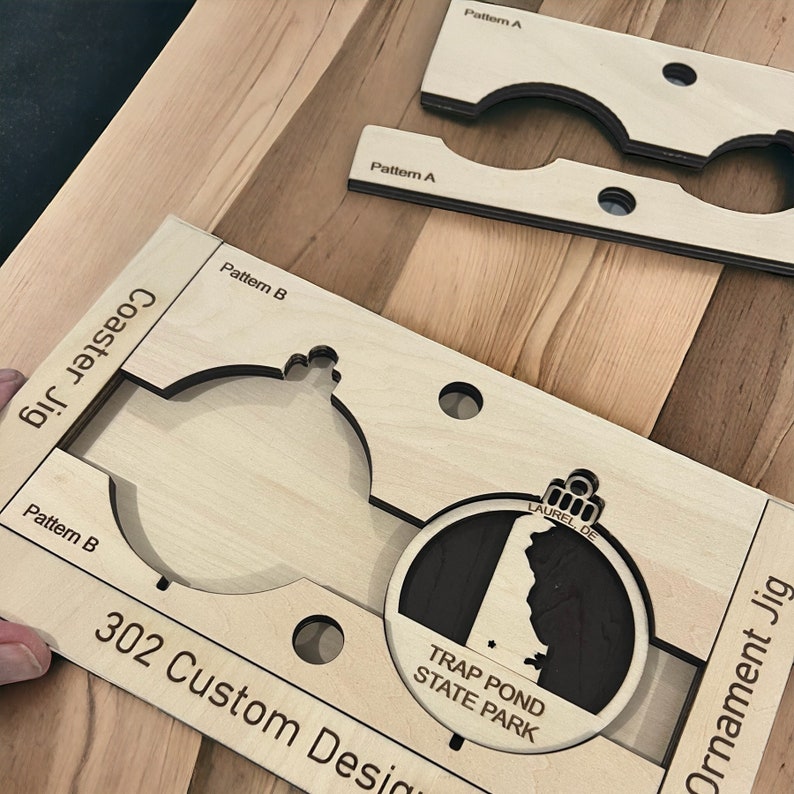 Coaster Jigs Vector Ornament & Coaster Alignment Jig SVG | Laser Cut Positioning Tool for ...