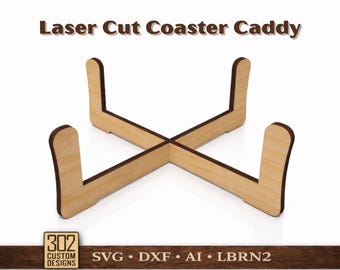 Digitala filer för 10 cm runda eller fyrkantiga underläggshållare, DIY-dekor, underläggshållarset för laserskärning, unikt designpaket