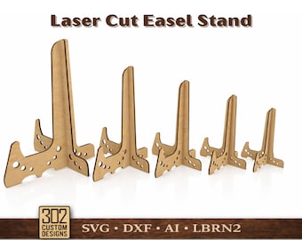 Laserskuret staffliställ storlek 5, tallriksställ, fotoramsdisplay, Glowforge laserskuren fil, Svg | Displayställfiler för skyltar och produkter ES4