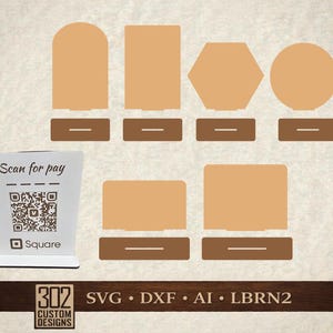 QR Code Payment Sign Templates: Laser Cut SVG, LightBurn File (Digital Download)