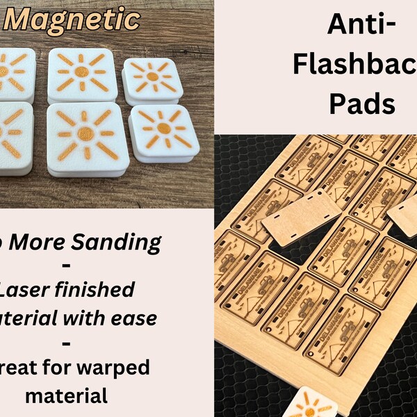 Honeycomb Magnetic Standoff and Hold Down Pads to prevent flashback for Mira, xTool, Glowforge, Thunder or ANY laser with a Steel Honeycomb.