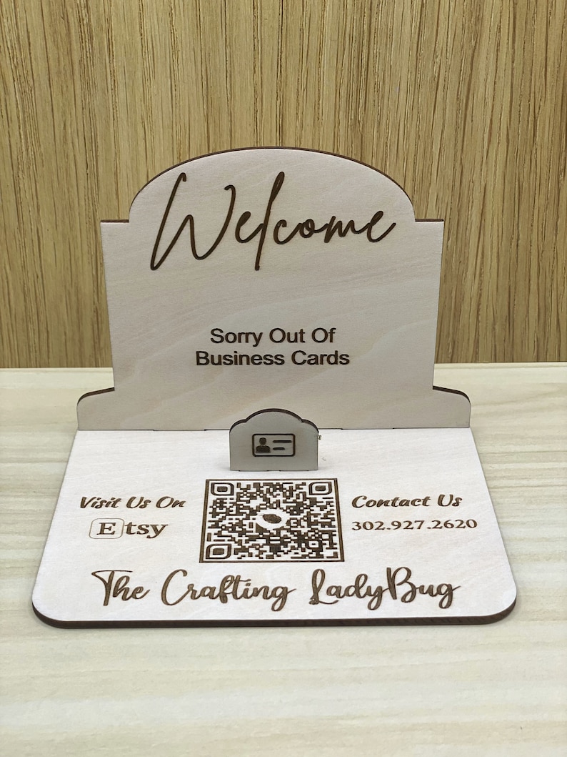 Business Card Holder QR Code Laser Cut SVG Digital - Etsy