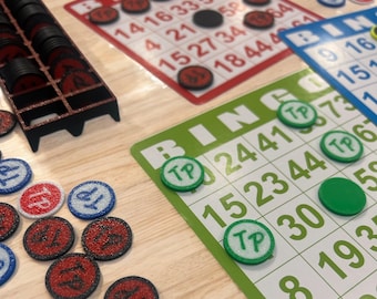 Personalized Bingo Chips with Holder: 100-Piece Set, Custom Initials