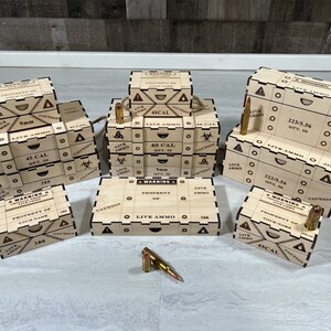 Ammo Crate Bundle- 17 Ammo Crates - 40 - 45CAL - 9 mm 380 - 22LR 223 5,56 308 5,7x28 Kugelhalter Box, Aufbewahrungsbox - SVG - Digitale Datei Bild 3