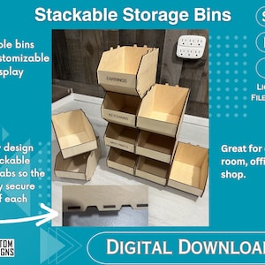 AERCANA Shop Stackable Organizer Bins Parts Bin Shelf Storage