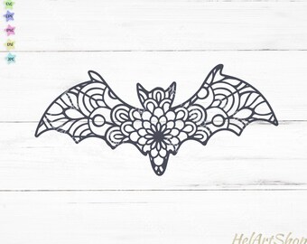 Download Mandala Bat Svg Etsy