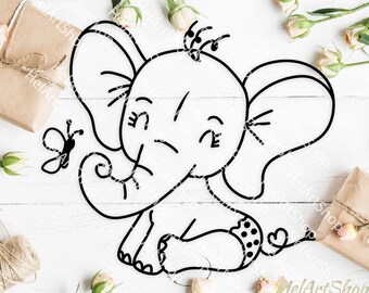 Download Baby Elephant Svg Etsy