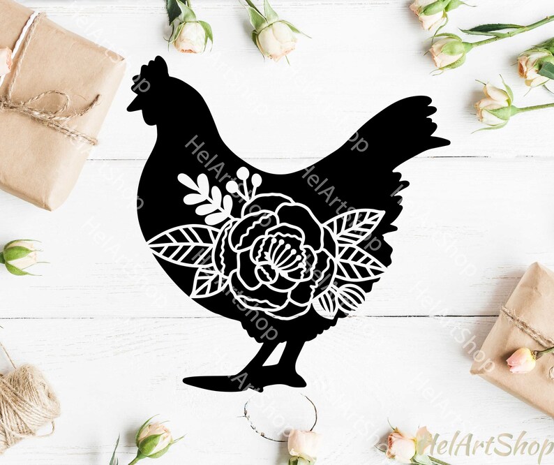 Floral chicken svg mandala farm animal svg rustic svg | Etsy