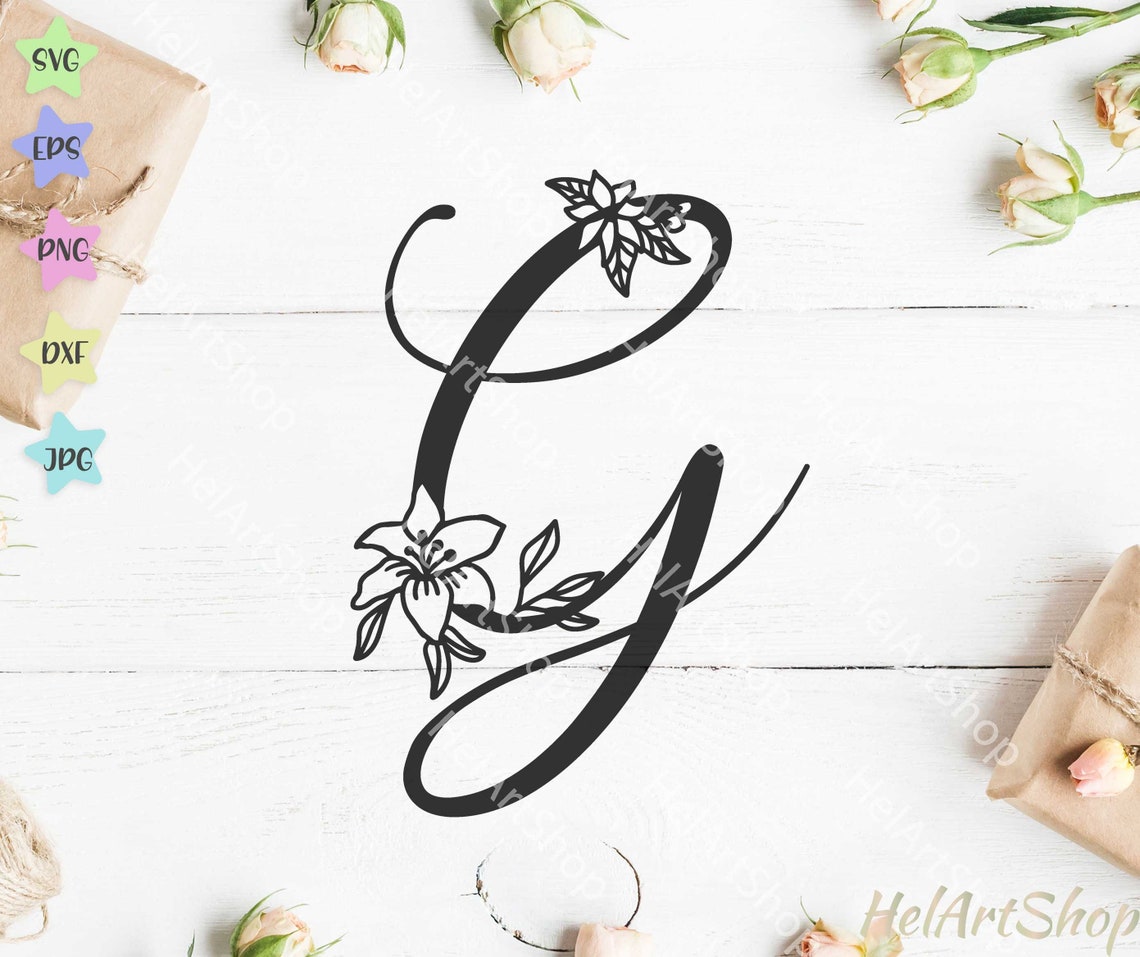 Download Letter G svg Monogram font svg Floral alphabet svg / cut | Etsy
