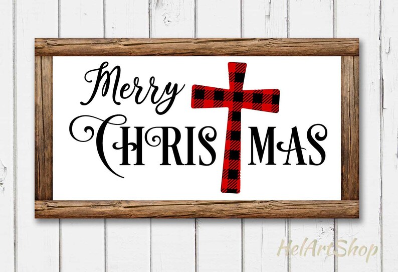 Download Merry Christmas Plaid Svg Buffalo plaid svg Cross svg | Etsy