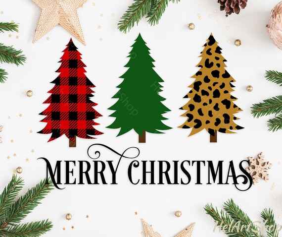 Download Merry Christmas Svg Christmas Tree Svg Buffalo Plaid Svg Etsy
