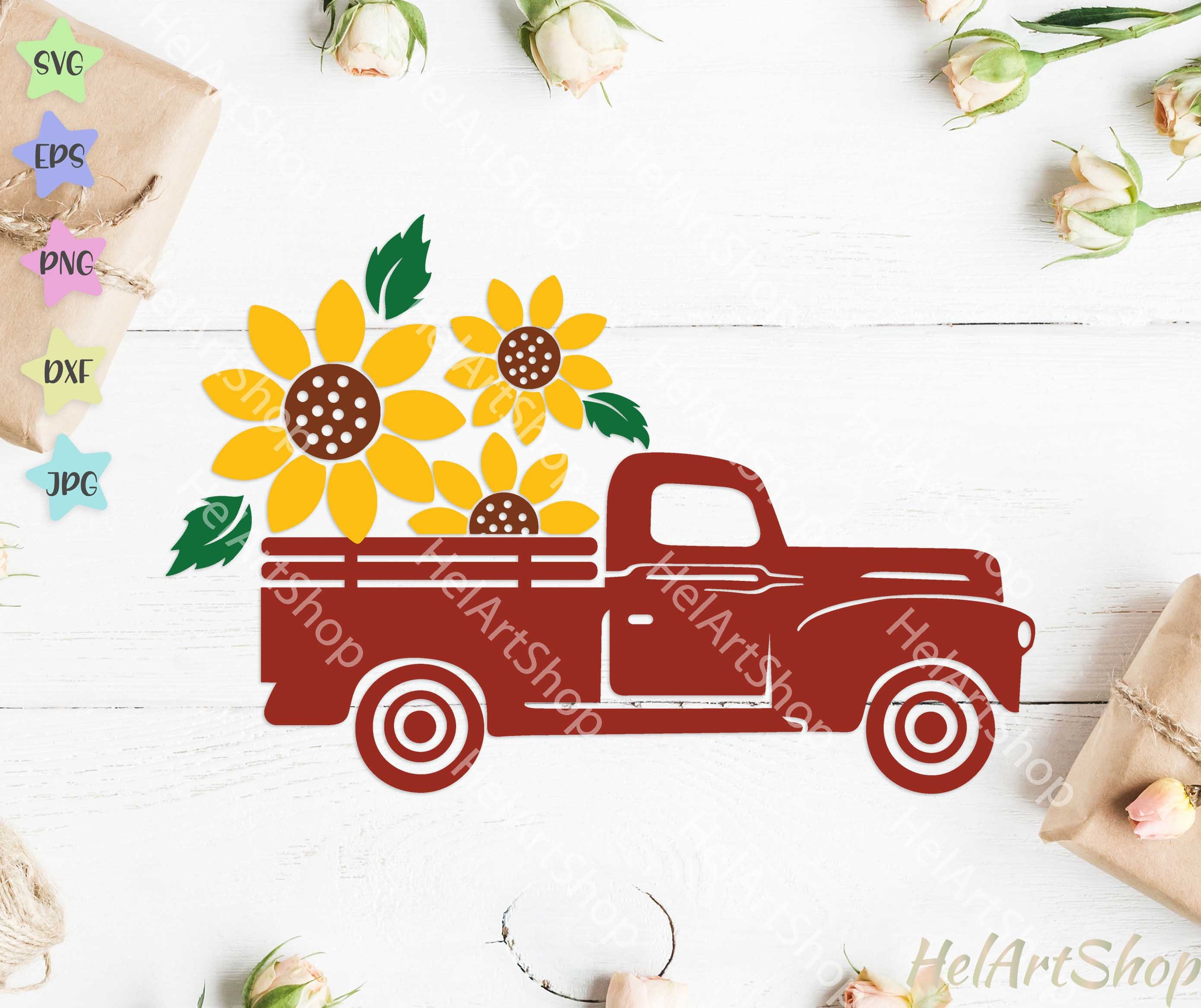 Free Free 118 Truck With Sunflowers Svg SVG PNG EPS DXF File