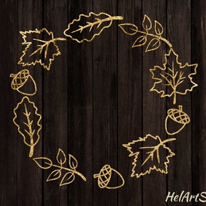 Fall Wreath Svg Autumn Leaves Svg Cutting File | Etsy