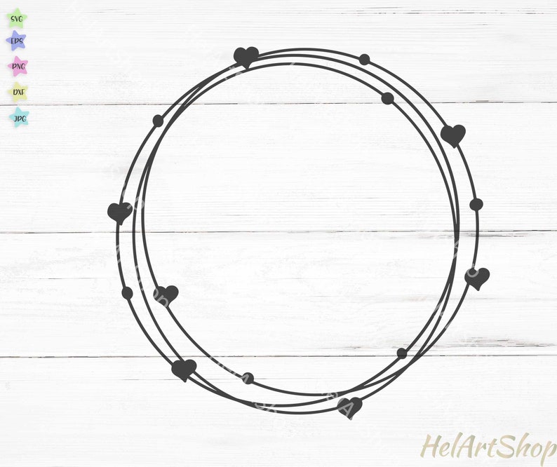 Download Heart Frame Svg Circle Border Svg Circle Monogram Svg Etsy