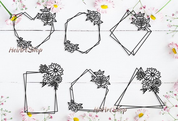 Download Geometric Frame Svg Floral Frames Svg Circle Monogram Svg Etsy