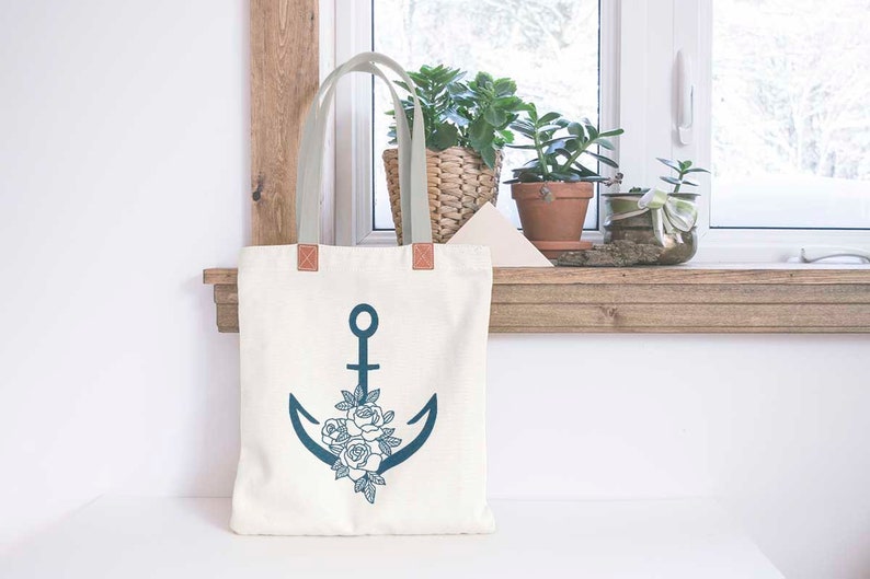 Download Floral anchor svg cruise svg Anchor flowers svg nautical | Etsy