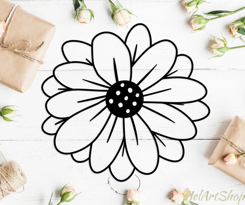 Download Simple Flower svg daisy svg botanical svg flower template ...