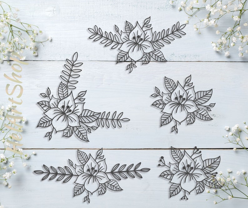Download Flower svg file Flower border svg Flower corner svg Floral | Etsy