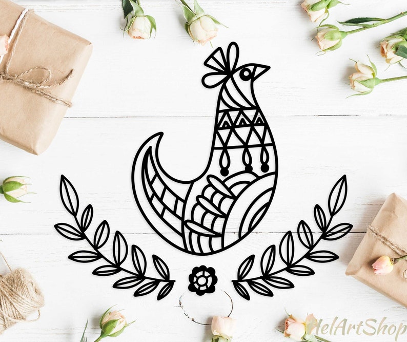 Download Folk svg Bird wreath svg mandala Animal svg rustic svg | Etsy