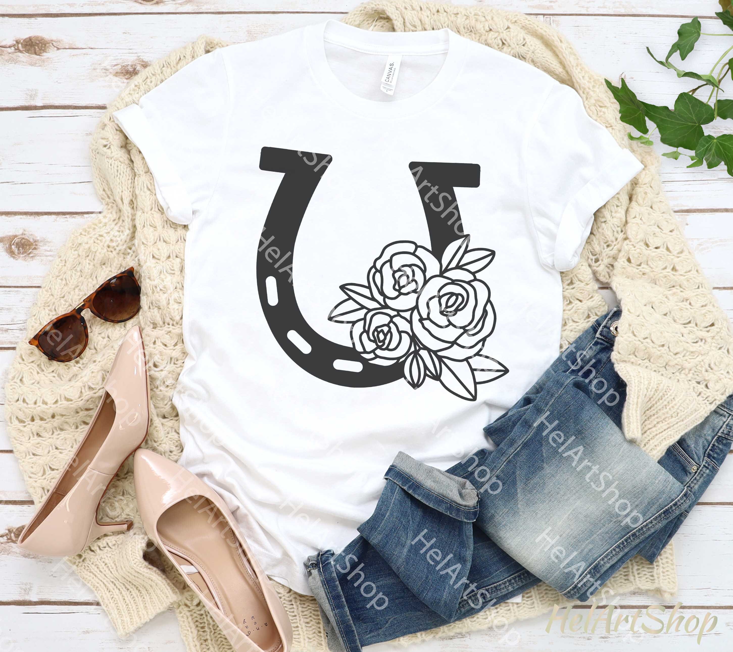 Download Floral Horseshoe Svg St Patricks Day Svg Etsy