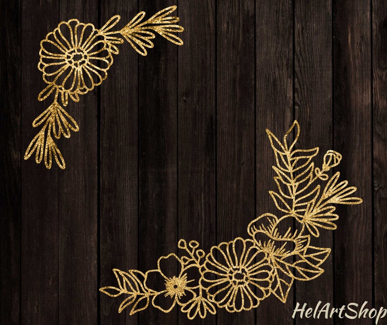 Flower corner svg Floral arrangement svg floral swag svg Etsy