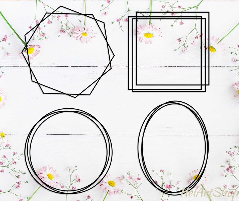 Download Geometric frame svg circle frame hexagon frame square | Etsy
