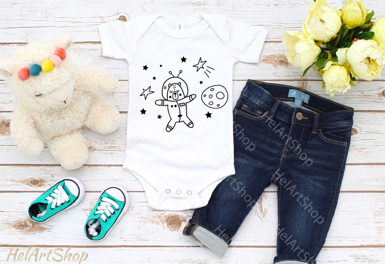 Download Cute Bear svg Woodland svg Astronaut svg baby onesie svg ...