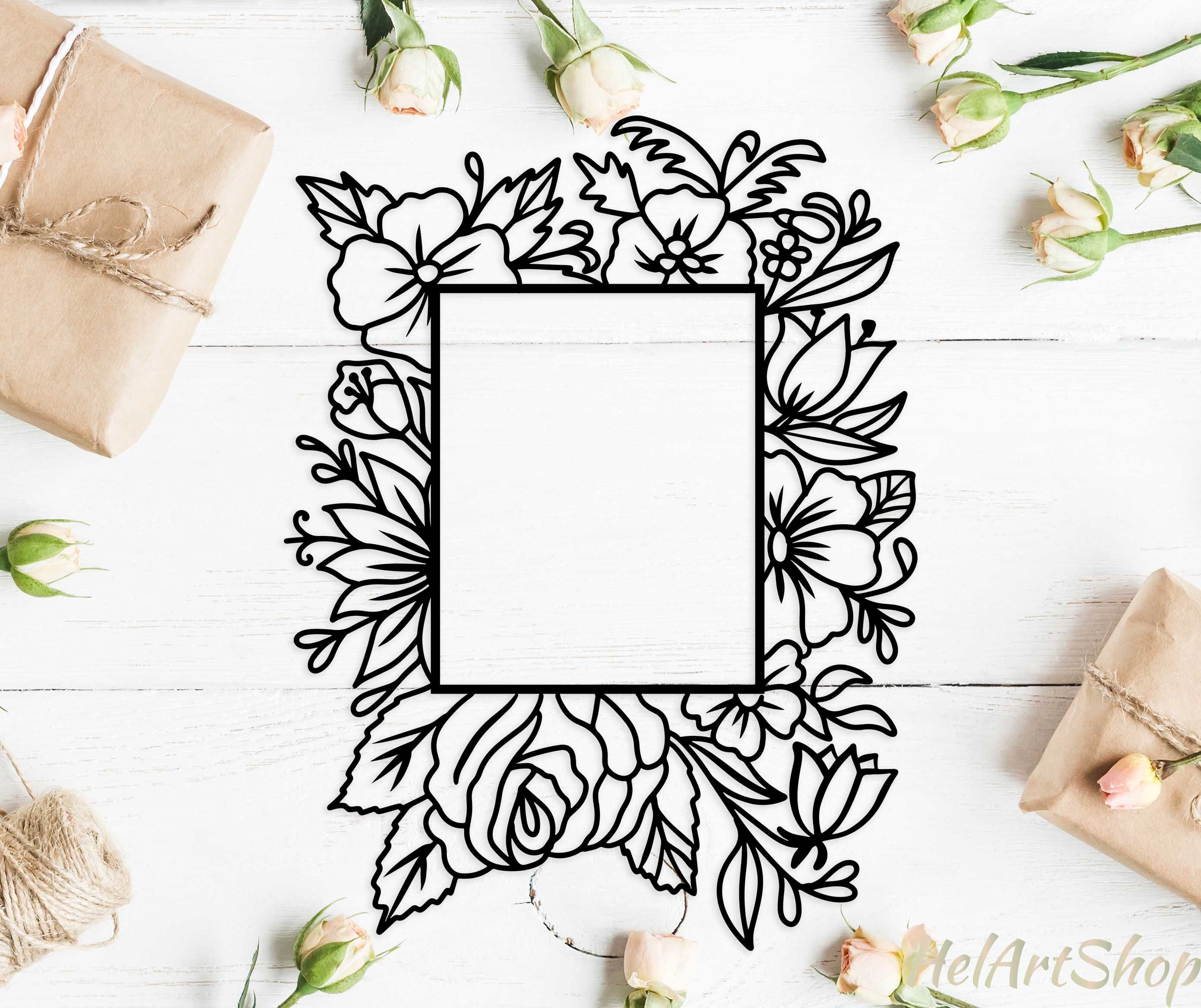 Free Free 74 Rectangle Flower Frame Svg SVG PNG EPS DXF File
