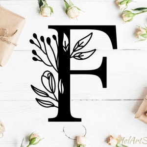 Download Flower Alphabet Svg Floral Letter M Svg Etsy