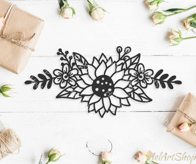 Download Sunflower svg floral swag svg flower border svg wildflower | Etsy