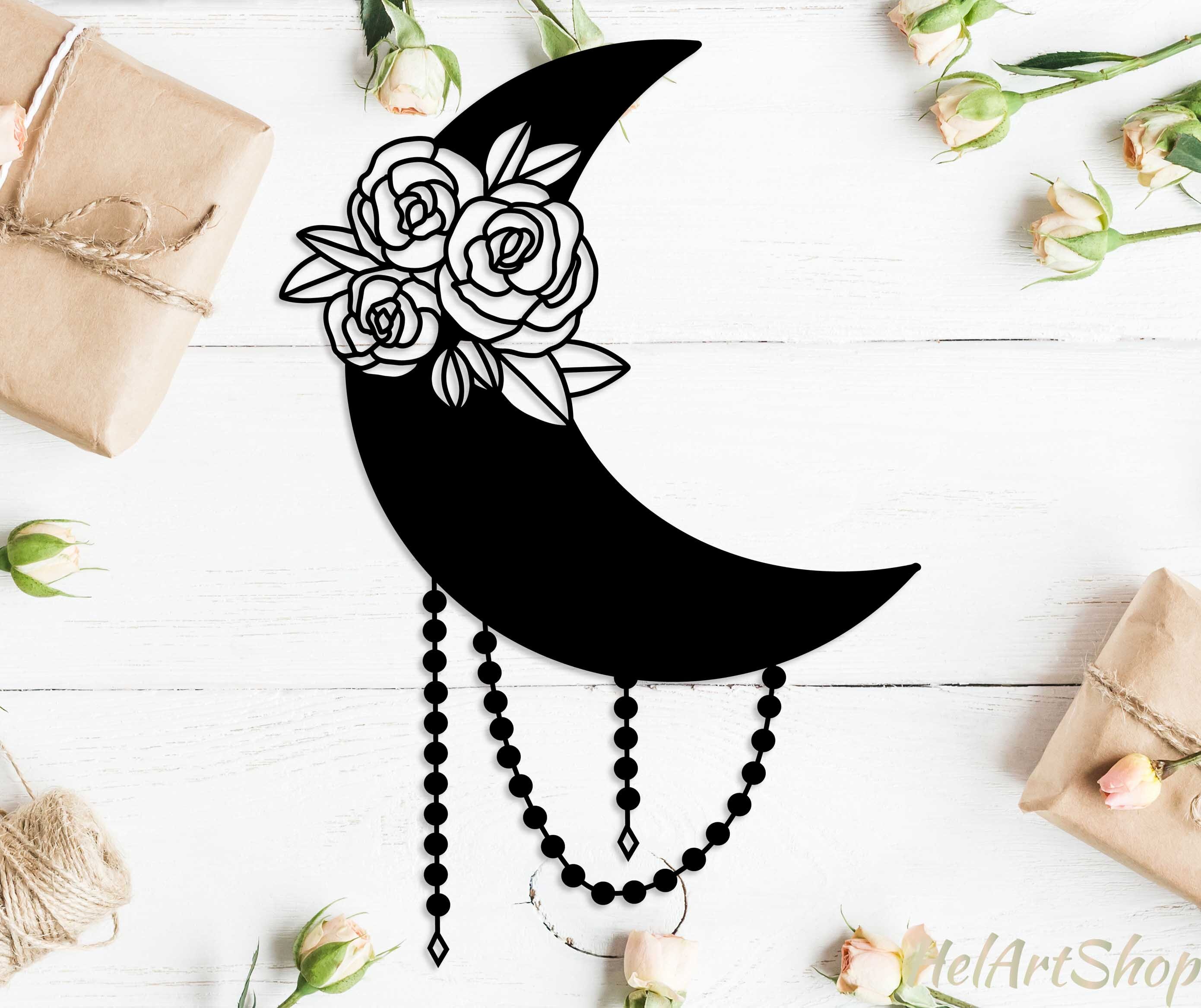 Download Moon Svg Floral Moon Svg Moon Flowers Svg Moon Svg Baby Etsy