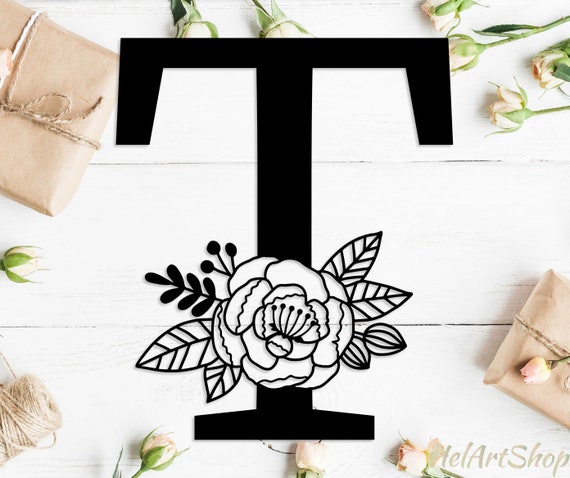 Download Floral Letter T Svg Floral Font Svg Floral Alphabet Svg Etsy