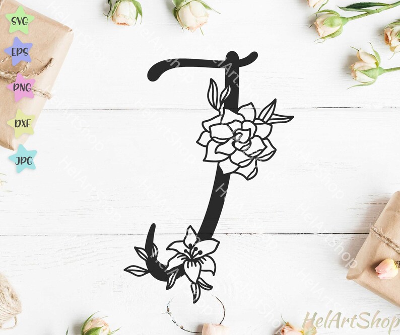 Download Floral Letter J Svg Botanical Alphabet Svg Floral Font Svg Etsy