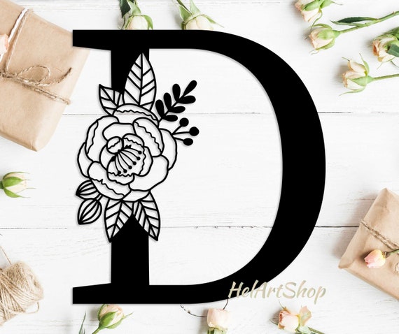 Floral Letter D Svg Floral Font Svg Floral Alphabet Svg | Etsy