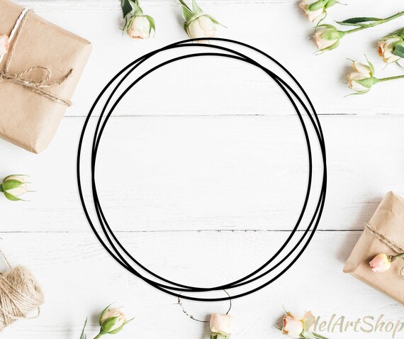 Download Circle Monogram Frame Svg Double Frame Svg Wedding Frame Etsy