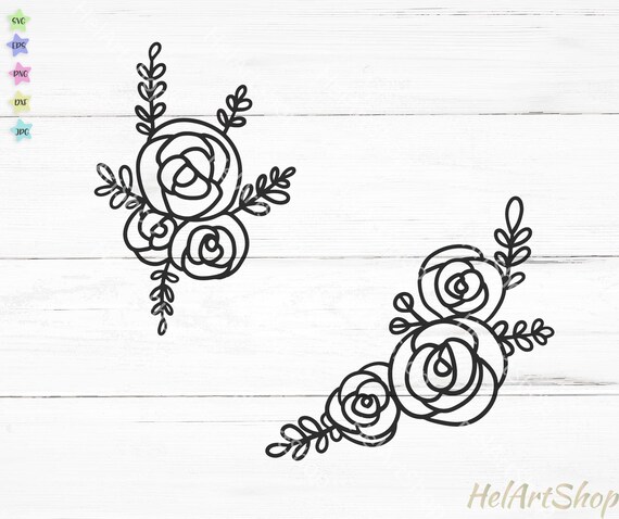 Download Rose border svg file Flower border svg floral swag svg | Etsy