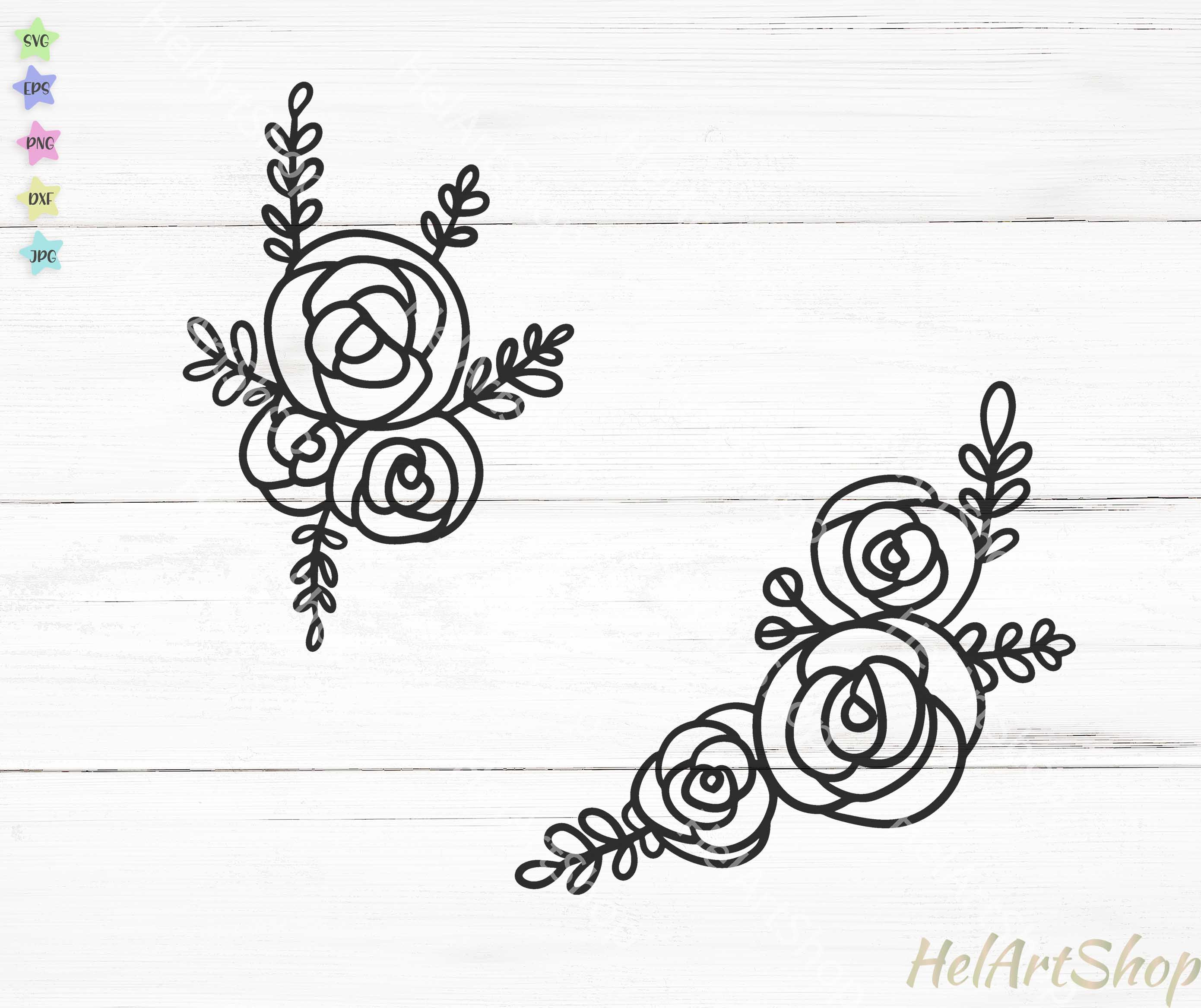 Download Rose Border Svg File Flower Border Svg Floral Swag Svg Etsy