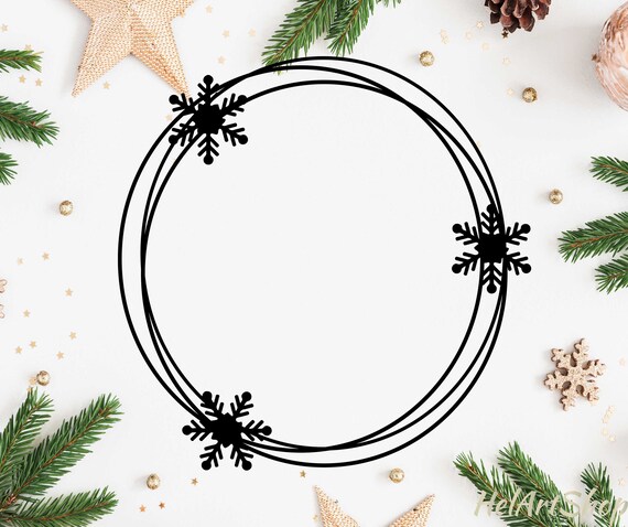 Download Free Christmas Wreath Svg Christmas Frame Svg Winter Frame Svg Etsy SVG DXF Cut File