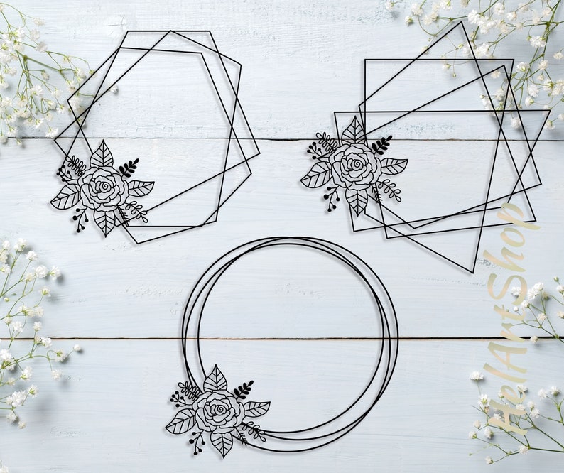 Download Flower Frame SVG file Floral Monogram Frame Flower Border ...